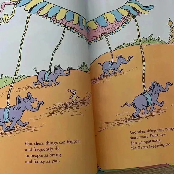 1990’s Oh the Places You WIll Go Party Edition by Dr. Seuss Hardcover Book - Picture 3 of 7